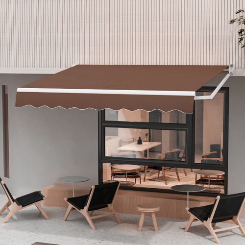 Store Banne Auvent Rétractable Manuel 295x250cm Angle Ajustable 40°-100° Sans Perçage Pour Balcon
