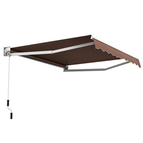 Store Banne Auvent Rétractable Manuel 295x250cm Angle Ajustable 40°-100° Sans Perçage Pour Balcon