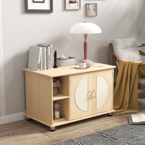 Bac à Litière, Maison De Toilette Pour Chat Portes à Gratter En Sisal Pieds En Métal Réglables