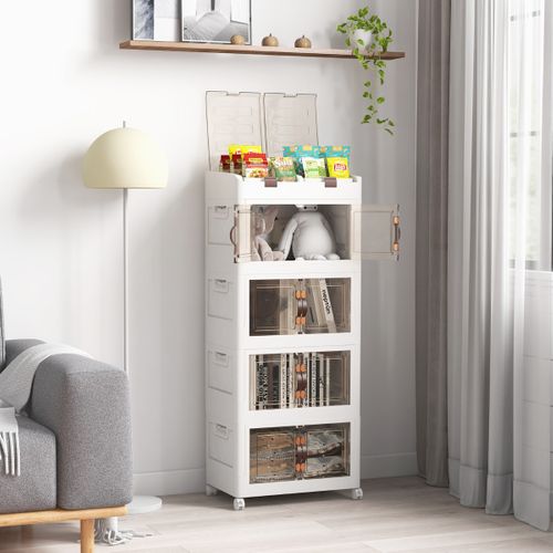 Lot De 4 Boîtes De Rangement Bacs De Rangement Pliables De 210l Avec Couvercles Empilables