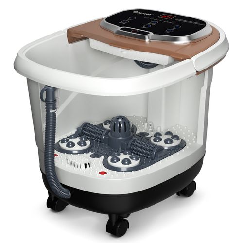 Masseur Pieds Bain De Pieds 15l Avec Ecran LED 6 Rouleau De Massage C Chaleur Automatique 35℃-48℃