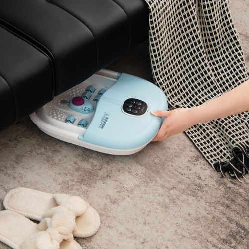 Masseur Pieds Bain De Pieds Massant Pliable Lumière Rouge Température Réglable Avec Télécommande