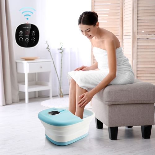 Masseur Pieds Bain De Pieds Massant Pliable Lumière Rouge Température Réglable Avec Télécommande