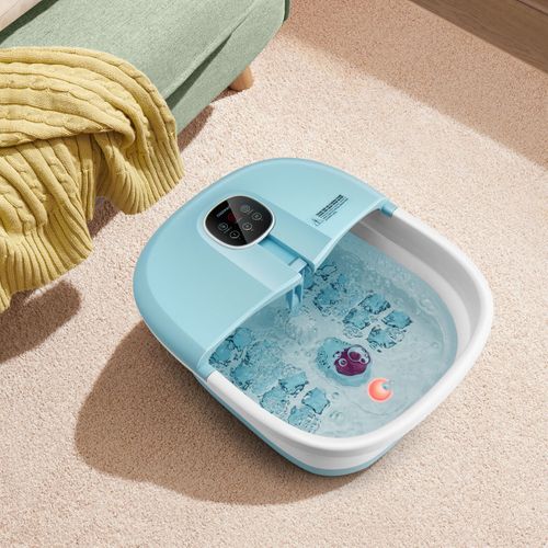 Masseur Pieds Bain De Pieds Massant Pliable Lumière Rouge Température Réglable Avec Télécommande