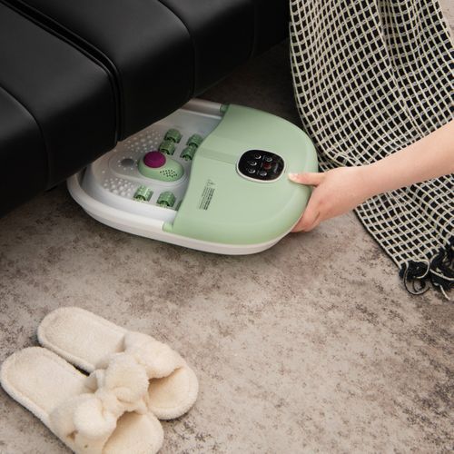 Masseur Pieds Bain De Pieds Massant Pliable Lumière Rouge Température Réglable Avec Télécommande