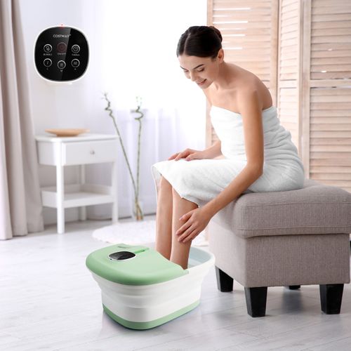 Masseur Pieds Bain De Pieds Massant Pliable Lumière Rouge Température Réglable Avec Télécommande