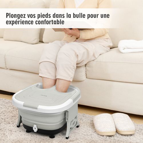 Masseur Pieds Bain De Pieds Thalasso Balnéothérapie Avec Télécommande Cuve Repliable Lumière