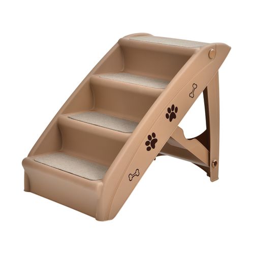 Escalier Pour Chien Pliant à 4 Marches En Plastique Charge 60kg 64 X 39 X 49 Cm Feutre Doux