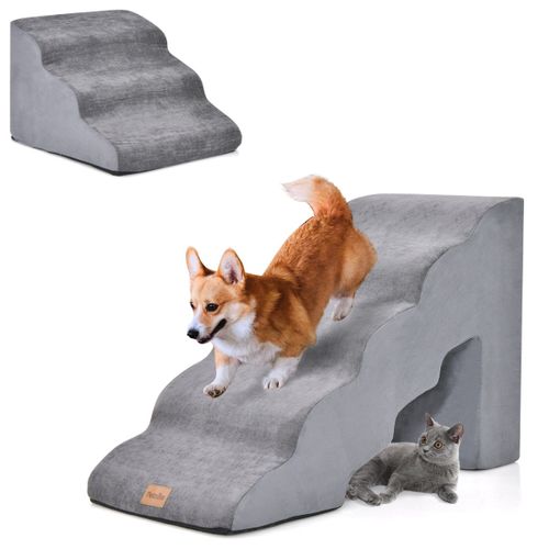 Lot De 2 Escaliers Pour Animaux 5/3 Marches En Mousse Rampe Pour Chien/chat Fond Antidérapant