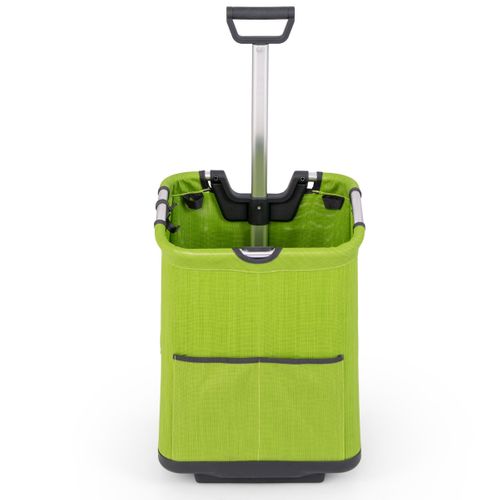 Chariot De Courses Pliable De 50l Chariot Utilitaire Portable Avec 3 Poches Poignée Rétractable