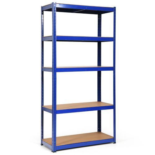 Etagère De Garage à 5 Niveaux Charge Max.175kg Etagère Ajustable 90 X 40 X 180cm Bleu