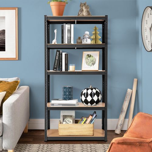 Etagère De Rangement Métallique à 5 Niveaux Pour Charges Lourdes Et Grande Capacité Noir