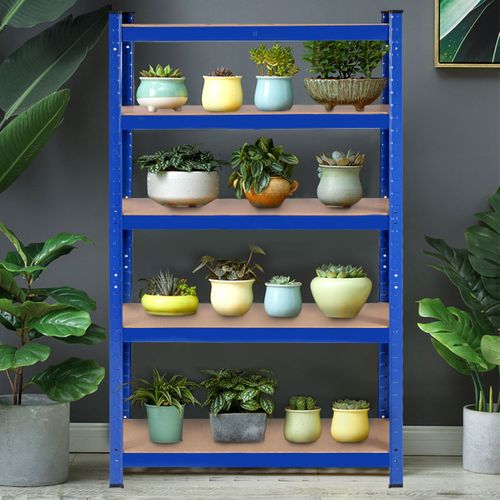 Etagère De Rangement Métallique à 5 Niveaux Pour Charges Lourdes Et Grande Capacité Bleu