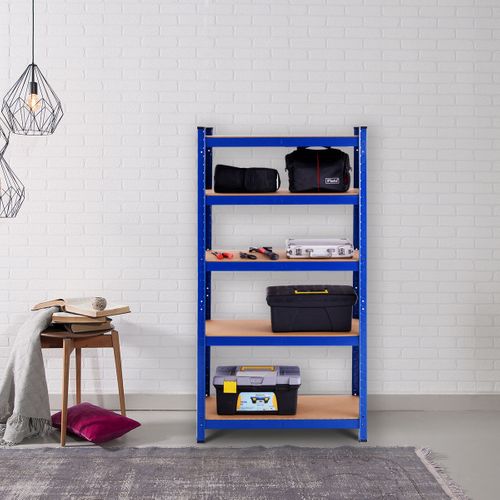 Etagère De Rangement Métallique à 5 Niveaux Pour Charges Lourdes Et Grande Capacité Bleu
