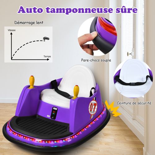 Voiture Auto Tamponneuse Électrique 6v Pour Enfants 2-5 Ans Avec Télécommande Effet Sonore