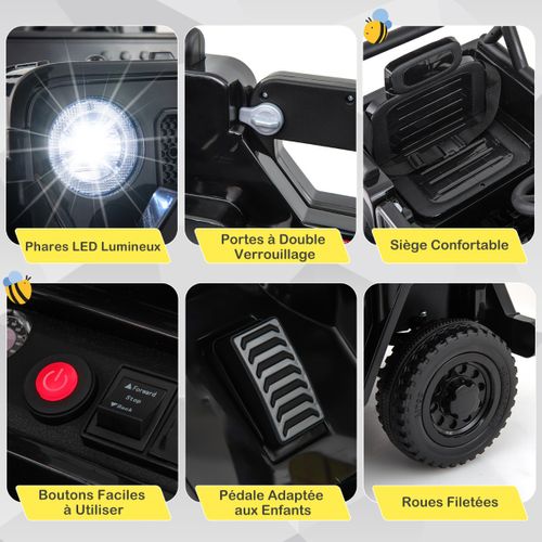 Voiture Camion 12 V Pour Enfants De 3 Ans+ Véhicule Electrique Avec Télécommande 3 Vitesses