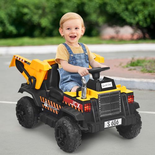 Voiture Electrique Camion Benne à Batterie 12v Pour Enfants Vitesse Max : 5 Km/h Télécommande