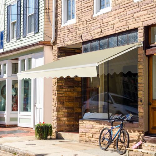Store Banne De Balcon Rétractable 3x2,5m Tissu Résistant Aux Uv Et à L'eau Angle Réglable