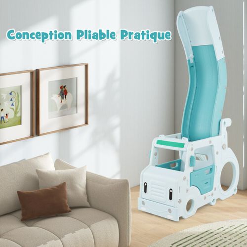 Toboggan 3 En 1 Pour 18 Mois+ Toboggan Pliable Avec Mini Bus Rampes Surélevées Et Zone Tampon