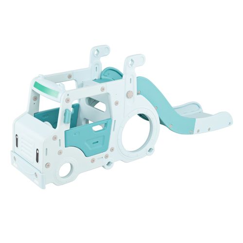 Toboggan 3 En 1 Pour 18 Mois+ Toboggan Pliable Avec Mini Bus Rampes Surélevées Et Zone Tampon