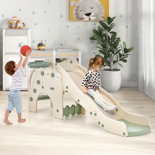Toboggan De Jeu Pour Enfants En Forme D'éléphant Toboggan 4 En 1 Avec Panier