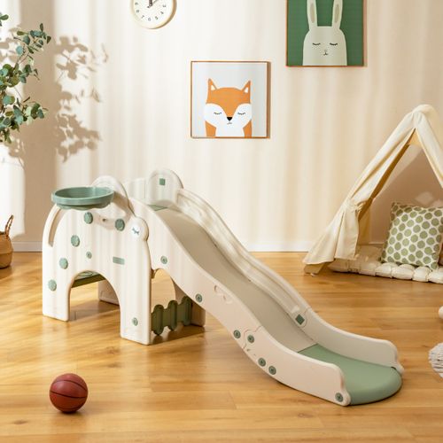 Toboggan De Jeu Pour Enfants En Forme D'éléphant Toboggan 4 En 1 Avec Panier