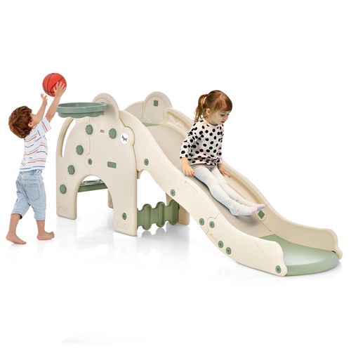 Toboggan De Jeu Pour Enfants En Forme D'éléphant Toboggan 4 En 1 Avec Panier