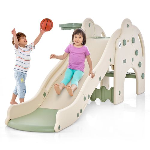 Toboggan De Jeu Pour Enfants En Forme D'éléphant Toboggan 4 En 1 Avec Panier