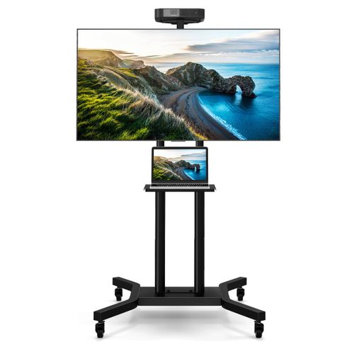 Support TV Sur Pied Mobile Pour Téléviseurs Plats Et Incurvés 32"-70" Chariot TV à Roulettes