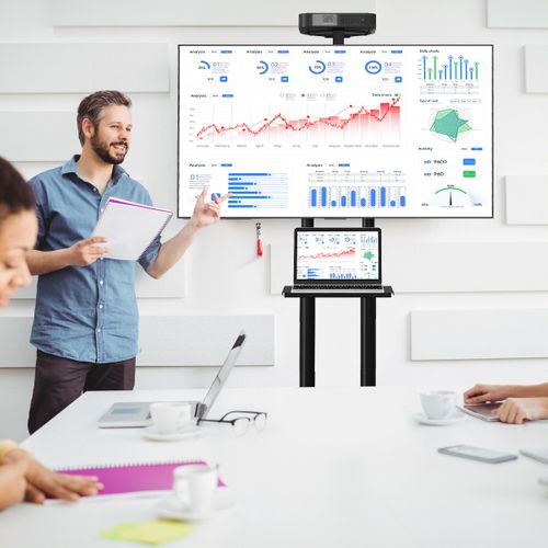 Support TV Sur Pied Mobile Pour Téléviseurs Plats Et Incurvés 32"-70" Chariot TV à Roulettes