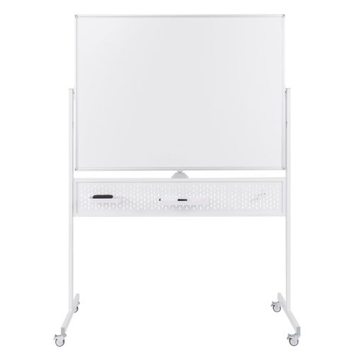 Tableau Blanc Effaçable à Sec Mobile Double Face 120 X 90cm Avec Support Magnétique Sur Pied