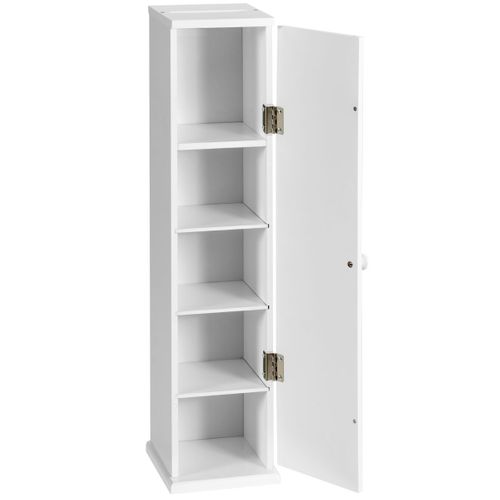 Tablette Pour Salle De Bain, Porte-papier Sur Pied à 5 Niveaux 16x17x69cm Blanc