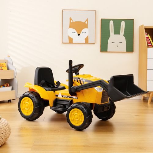 Tracteur Electrique 12v/7ah Tractopelle Pour Enfants Télécommande 2,4g Démarrage Progressif LED