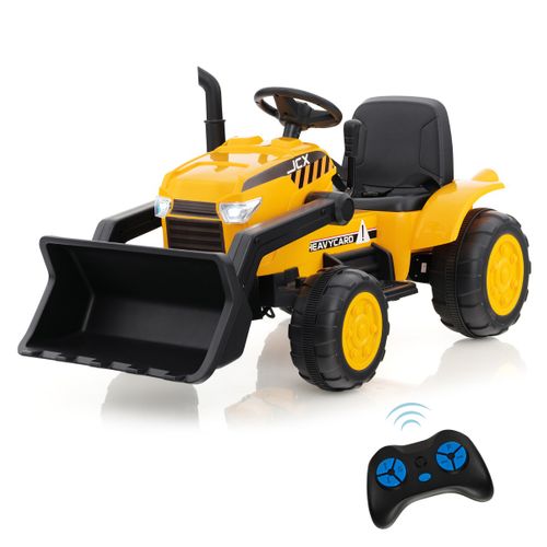 Tracteur Electrique 12v/7ah Tractopelle Pour Enfants Télécommande 2,4g Démarrage Progressif LED