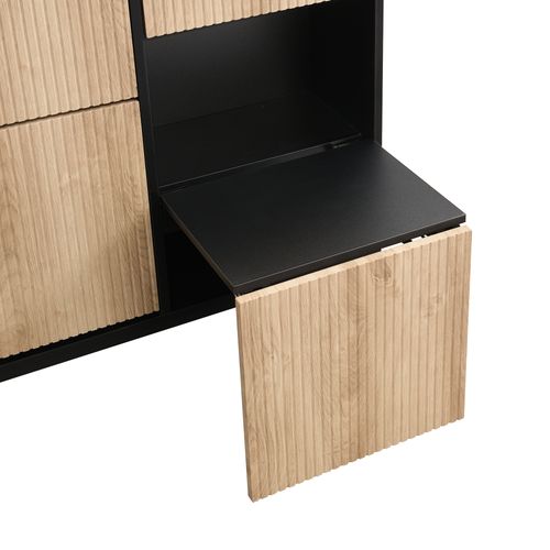 Armoire à Chaussures Avec Tabouret à Langer Étagère à Chaussures Avec 3 Rabats , Noir