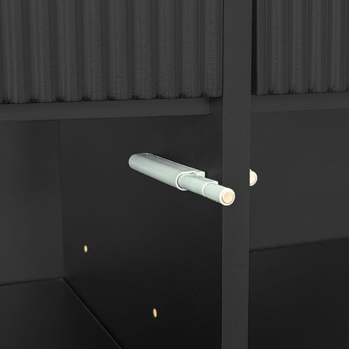 Armoire à Chaussures Multifonction Avec Poignée, Buffet Avec 2 Tiroirs Et 2 Portes, Noir