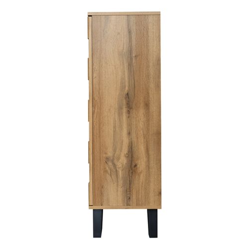 Armoire à Chaussures Moderne Avec 5 Compartiments, Armoire De Rangement Avec 2 Portes, Couleur Bois