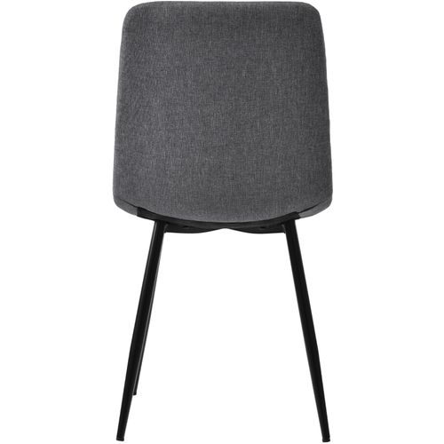 Ensemble De 4 Chaises De Salle à Manger , Chaises Tapissées En Lin  Avec Structure En Métal , Gris