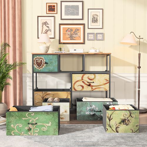 Commode Avec 7 Tiroirs En Métal, Multicolore