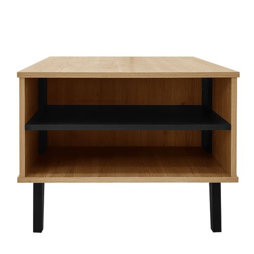 Table Basse, Buffet, Commode Avec Bois Et Design Noir, Table De Salon Avec Tiroirs, Table D'appoint
