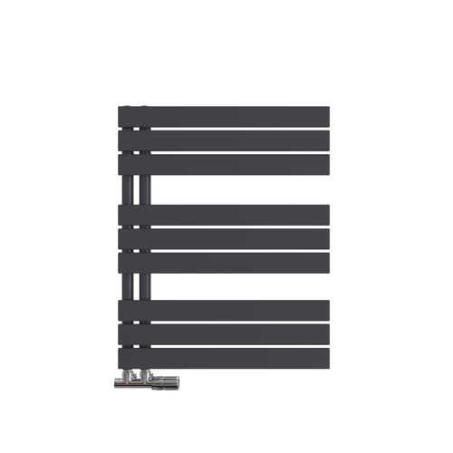 Sèche-serviettes à Eau Chaude 762x600mm, 479w, Panneau Plat, Raccords Latéraux, Anthracite