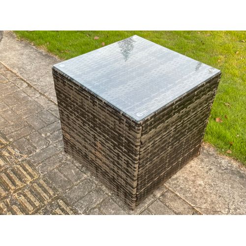6 Pièces Salon De Jardin Ave Table Basse Carrée Canapé Deux Places 2 Table D'appoint