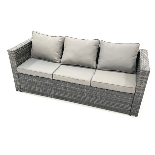 Ensemble De Meubles De Jardin En Polyrotin 9 Places Avec Table Basse Carrée Gris Foncé Mixte