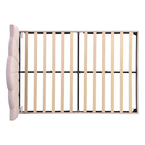 Lit En Velours Avec Tête De Lit Réglable, 140x200 Cm, Lit Double Avec Pieds En Fer Doré