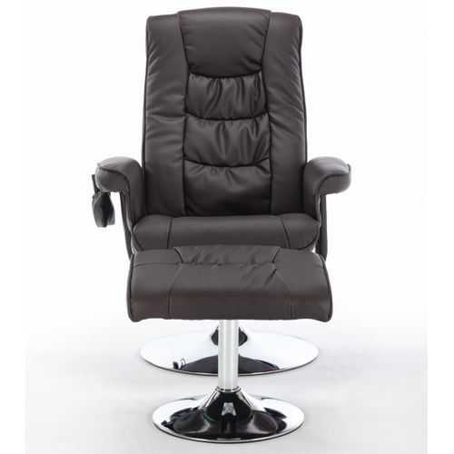 Fauteuil De Massage Inclinable Avec Repose-pieds, En Pu, Avec 5 Points De Massage