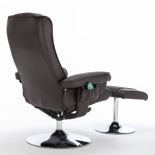 Fauteuil De Massage Inclinable Avec Repose-pieds, En Pu, Avec 5 Points De Massage