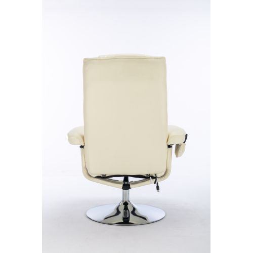 Fauteuil Inclinable De Massage Avec Repose-pieds Ottoman Et 5 Points De Massage, Beige