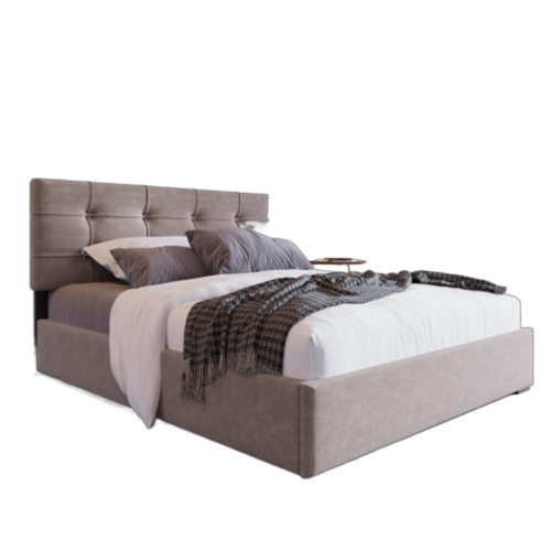 Lit Simple Hydraulique 90x200 Cm Avec Tête De Lit Réglable, En Velours, Gris Clair