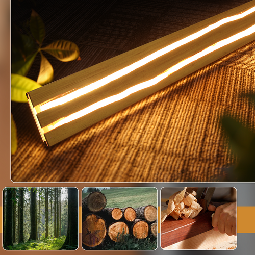 Applique Murale LED Bois Intérieur 80cm - Lampe Salon 13w Blanc Chaud 3000k