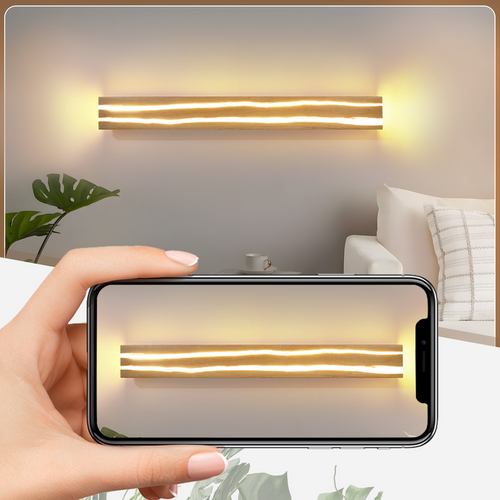 Applique Murale LED Bois Intérieur 80cm - Lampe Salon 13w Blanc Chaud 3000k